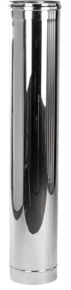 Stainless Steel Chimney Flue Pipe, 100mm Diameter, 1m Length, Push-Fit, Multi-Fuel Compatible, Rigid Tube