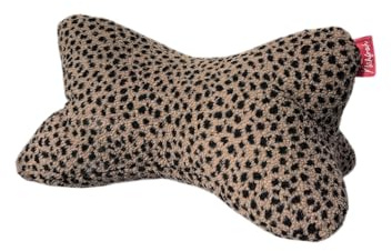 Nähfroh Maxi-Leseknochen Kissen XL handgemacht - Nackenkissen zum Lesen, Buchkissen, ergonomisches Kissen für Sofa & Bett, Geschenk für Leser (Panther Taupe/grau)