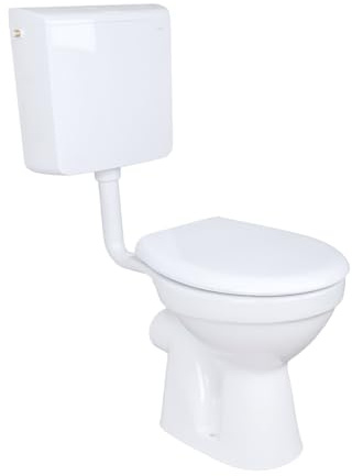 Belvit Geberit AP110 - Juego completo de inodoro con función de bidé y taharet, salida de pared horizontal, cisterna de superficie Geberit AP110, asiento con dispositivo de descenso automático