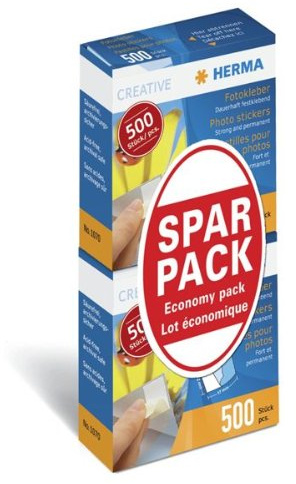 HERMA Fotokleber Sparpack 2x500St, Weiß, 12 x 17 mm