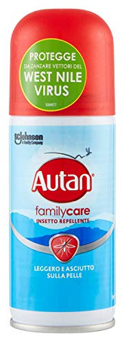 Autan Family Care Spray Secco, Insetto Repellente e Antizanzare Tigre e Comuni, 1 Confezione da 100 ml