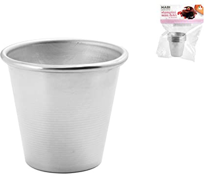HABI art172 Packung 6 Formen Baba au Rhum, 6 x 6 cm, Aluminium, Silber, 6 Einheiten