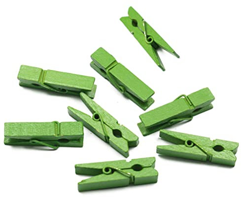 Mini Holz Klammern Deko Wscheklammern Foto Clips zum Basteln DIY Handwerks 100 St¨¹ (Gr¨¹n)