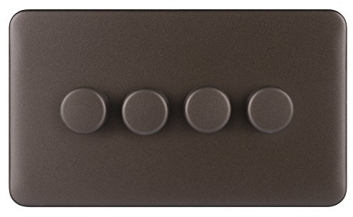 Schneider Electric GGBL6042CMBS Schneider Electric Lisse Screwless Deco Uni Dimmer 4G 2way 250W/VA MB, 250 W, 240 V, Mocha Bronze