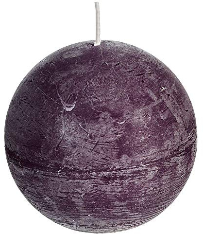Spaas 6 Bougies Boules Rustiques Non Parfumées 100mm ± 40h Aubergine