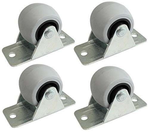 Aerzetix: 4 Rollen für Möbel Durchmesser 32 mm Höhe 37 mm 40 kg Platte 26 x 58 mm C42229