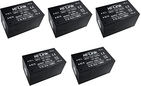ATEC - HLK(10M 03/05/09/12/15/24) AC (220V) / DC(3,3V/5V/9V/12V/15V/24V) Mini módulo de alimentación - (5 x 10M05)