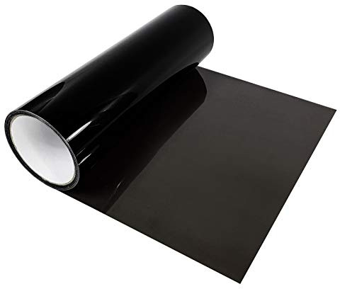 Scheinwerferfolie 30x100 cm | Rückleuchtenfolie aus robuster Polymerfolie | Blinkerfolie selbstklebende zum Schutz vor Kratzern und Witterung | Lampenfolie für Auto und Motorrad | Dunkel Tief Schwarz