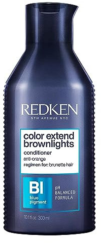 Redken | Spülung für naturbraunes und und braun gefärbtes Haar ohne Rot- oder Orangestich, Color Extend Brownlights Conditioner, 1 x 300 ml, Banane