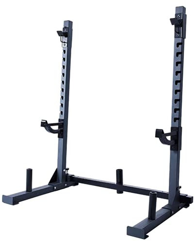 Kniebeugenständer Schwarzes Metall Squat Rack Bankdrücken Langhantelblatt Lagerregal Langhantelregal Fitnessgeräte Home Gym Professionelles Squat Rack