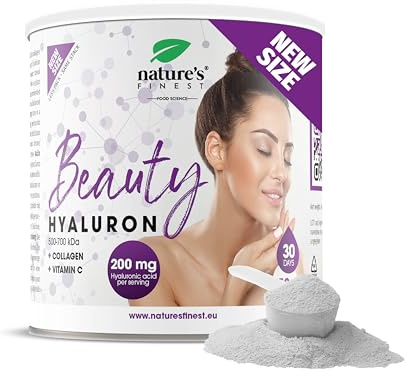Nature's Finest by Nutrisslim Beauty Hyaluron – Hyaluronic Acid Powder, Collagen & Vitamin C – Skin Hydration & Anti-Ageing Support for Hair, Skin & Nails (150g, 30-Day Supply)