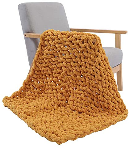RGRE 200x200cm Grobstrick-Decke Für Bett, Grob Gestrickte Wolldecke, Grobstrick Strickdecke Tagesdecke Überwurf, Superweiche Chenille Decke Für Sofa, Stuhl, Heimdekoration