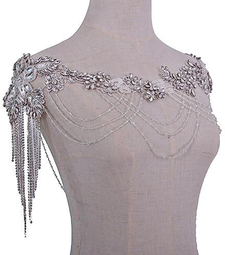 Ericetion Strasssteine ​​schulterkette Schalkörpernkette Fransen Quasten Körper Schmuck Hochzeit Arm Kette Strand Bikini Schultergurt Für Frauen Bräute