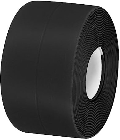 sourcing map Waterproof Seal Caulk Strip Tape Self Adhesive, 1pcs 10.5 Ft L x 1.5 W PVC Sealing Tape Caulking Tape for Kitchen Countertop, Bathroom, Toilet, Bathtub Floor Wall Corner, Black