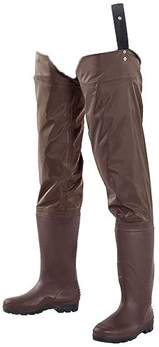 Watstiefel Leichte und atmungsaktive Hüftwathose aus Nylon mit Oxford-Stiefeln, for Angeln/Erkunden im Freien/Jagd (Color : Brown, Size : 45 EU)