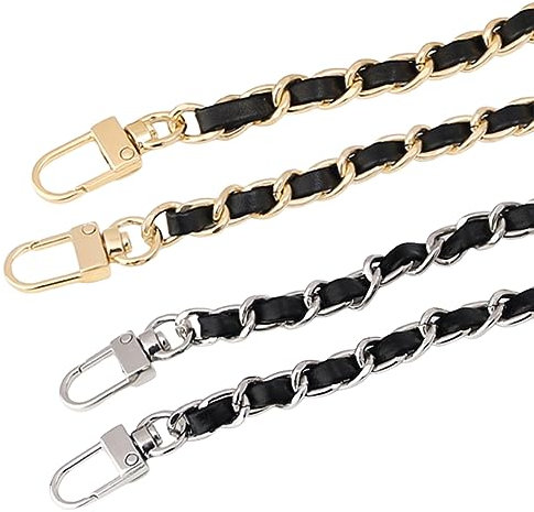 Pamtns Kette für Tasche 2 Stück Taschenkette 120cm Handtaschen Metall Ketten Trageriemen Metall Schulter Riemen Kette Tasche Kette Metall DIY Trageriemen Ersatz Taschenkette mit Metallschnallen