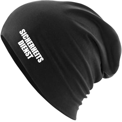 Huuraa Slouch Beanie Sicherheitsdienst Schriftzug Geschenk | Erwachsenen Wintermütze Baumwolle und Elasthan Mütze Geschenkidee doppellagige Baumwollmütze