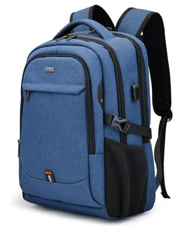 FANDARE Laptop Business Backpack Slim Durable Backpack with USB Charging Port Travel Cabin Backpack Work Bag Water Resistant College School Rucksack for Men & Women Fits 15.6 Inch Notebook Blue
