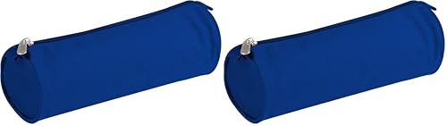 Clairefontaine 8111C Schlampermäppchen (Textil Basic, rund, Ø7 x 22cm) 1 Stück blau (Packung mit 2)