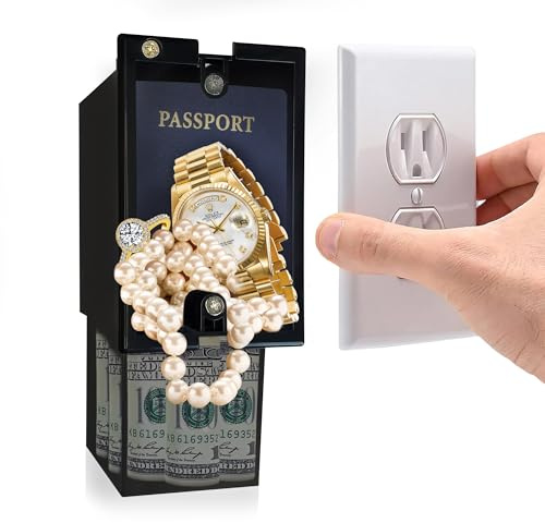 Wall Outlet Safe and Electrical Outlet Hidden Wall Safe, Hide in Plain Sight Key Money Jewelry Storage Cash Holder Safe Box (1)