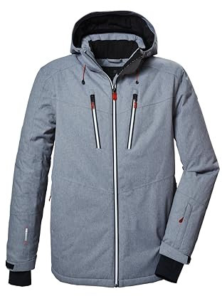 killtec Herren Skijacke/Funktionsjacke mit abzippbarer Kapuze und Schneefang KSW 310 MN SKI JCKT, graumelange, S, 42400-000