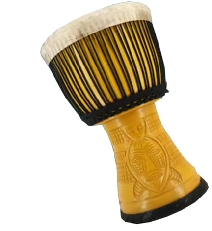 12 Inches Handmade Wooden Djembe Percussion Sheep Skin Drum Skin African Drum Hand Drum African Drum for Beginners (Color : A)
