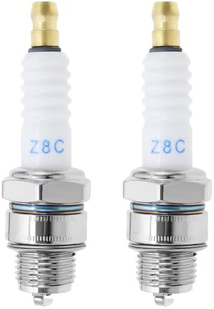 VGOL 2 Stück Z8C Zündkerze für 2-Takt 48cc 70cc 80cc Motorrad, Stahl, Keramik, 14mm, 67mm, 2 Stück