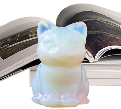 Katzenfiguren Deko | Katzenstatuenfiguren - Wohnkultur aus Natur, Deko-Kristalle, Tierstatuen, Kätzchen Skulptur aus der