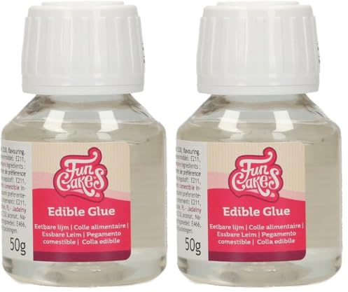 FunCakes Colle Alimentaire: transparente, pour le travail du sucre et la décoration de gâteaux, 50 g. (Lot de 2)