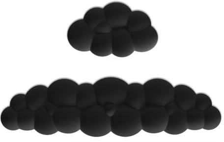 Folceretsc Cloud-Handgelenkauflagen-Pad-Set, Tastatur-Handgelenkauflage, Maus-Handgelenkauflage, Memory-Schaum, Handballenauflage für Tastatur, Maus, Rutschfest, Langlebig, Einfach zu Bedienen, Schwar