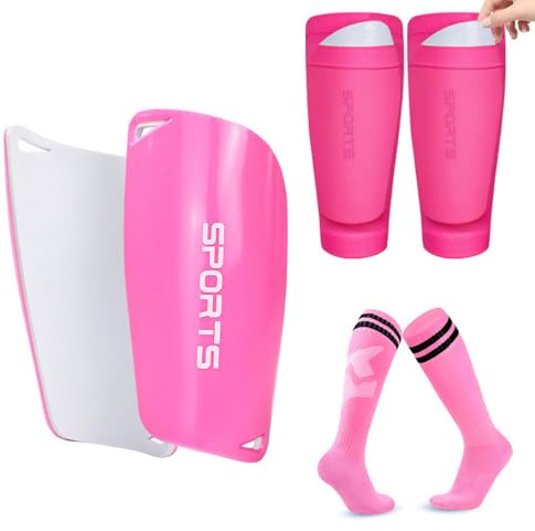 FDEETY Fußball Schienbeinschoner Einschließlich Strumpf mit Einstecktasche und Anti-RausRutsch Deckel Fußball-Socken für Kinder Erwachsene Jungen Mädchen 3 Sets