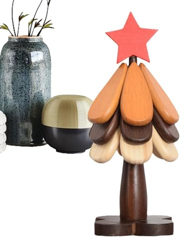 Ensemble de Dessous de Plat en Bois | Dessous de Plat pour Sapin de Noël | Dessous de Verre en Forme de Sapin de Noël pour Une Protection Anti-brûlure | Ensemble de Dessous de Verre en Bois Naturel