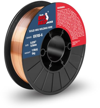 BIG RED Solid MIG Welding Wire: ER70S-6 .035 11LBS, Mild Steel MIG Wire with Low Splatter for All Position Gas Welding