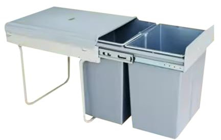 LLMTYO Poubelles à Double tiroir 10 L + 20 L sous Le comptoir/évier de l'armoire avec Couvercle, Poubelle Commerciale, Poubelle de Recyclage de Cuisine, conteneur à déchets pour GA