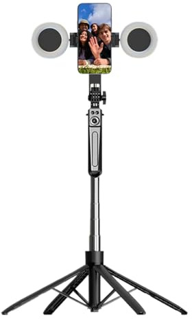 Treppiede per telefono con luce, treppiede per selfie a gambe da 180 cm, supporto per telefono di registrazione, accessori per creatori di contenuti remoti, supporto per cellulare per