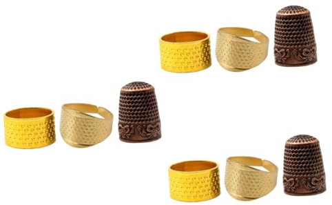TEHAUX 9pcs Sewing Thimbles Protection Embroidery Supplies Thimble Sleeve Support Portable Styles