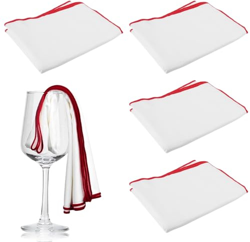 Pack of 4 Microfibre Polishing Cloth for Glass, 60 x 46 cm, Large Polishing Cloths, Wine Glass Polishing Cloth, Reusable Wine Glass Polishing Cloths, Streak-Free Glass Cleaning Cloth for Windows