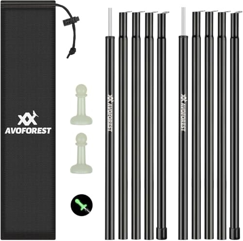 AVOFOREST Zeltstangen für Planen, Campingzeltplanen, Stangen, verstellbar, Camping-Zubehör, 189 cm, robuste Stangen, dickere Zeltstange mit einem Durchmesser von 16 mm, für Rucksackreisen, Wandern