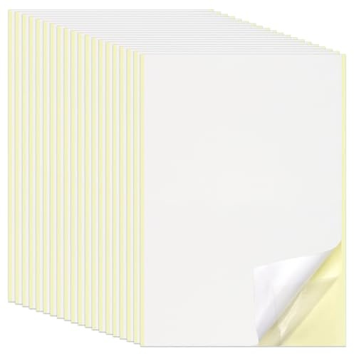 TAIANJI 20 Blatt Doppelseitige Klebefolie, Transparentes Doppelseitiges A5 Extra Stark Klebeband Dünn Klebefolie Stoff mit Gelben Liner für Basteln Kunsthandwerk (21x15cm)