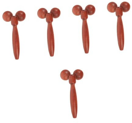 FRCOLOR 5 Teiliges Doppelkugel Massagegerät Aus Holz Für Die Kopfhaut Tragbares Nacken Und Gesichts Set Gesichtsroller Schaumstoffrollen Für Muskeln Massageroller