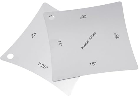 Zenlir 2/4 Stück Professionelle Gitarre Hals Radius Gauge Stahltextur für genaue Messung und optimale Spielbarkeit