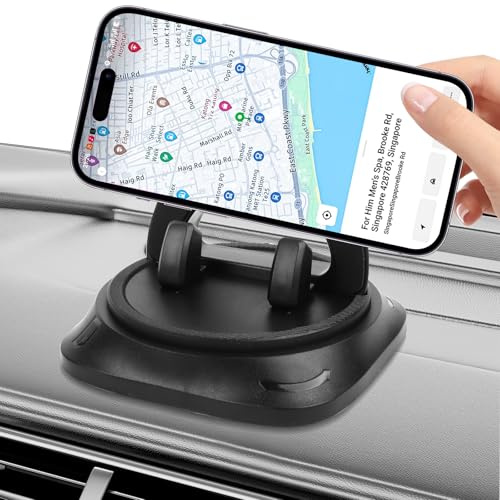 MplehDa Supporto per cellulare per cruscotto, auto, supporto per cellulare per auto, girevole a 360°, supporto per telefono cellulare, universale, per tutti gli smartphone
