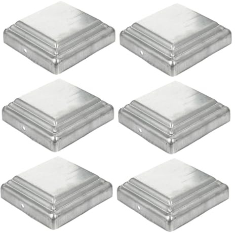 Operitacx 6 Piezas Tapas Para Postes De Barandilla Tapas De Acero Para Cercas De Jardín y Terraza Accesorio De Protección Cubiertas Cuadradas Para Postes De Cerca Remates Decorativos Para