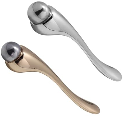 COLLBATH 2 Stück Augenmassagegerät Roller aus Zinklegierung mit Tragbarem Design zur Entspannung und Hautpflege Beim Makeup für Frauen und Mädchen