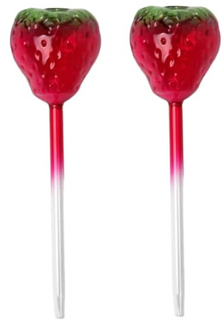 ifundom 2 Pièces Arrosage Automatique Verre Fraise Bâtons Arrosage Auto-régulés pour Plantes Intérieur et Extérieur Distribution Eau Équilibrée