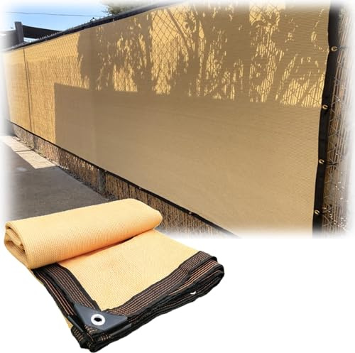 Telo ombreggiante beige con protezione UV, rete parasole per giardino, patio, campeggio, posto auto coperto e serra, resistente, con occhielli (da 1 x 1 m a 10 x 20 m)
