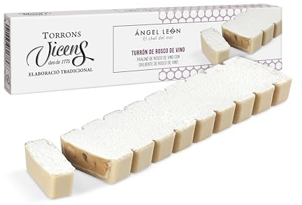 Turrón de Rosco de Vino by Ángel León 300g en Estuche – Torrons Vicens | Turrón innovador de chocolate blanco caramelizado con crujiente de rosco de vino | Dulce de navidad con sabor tradicional