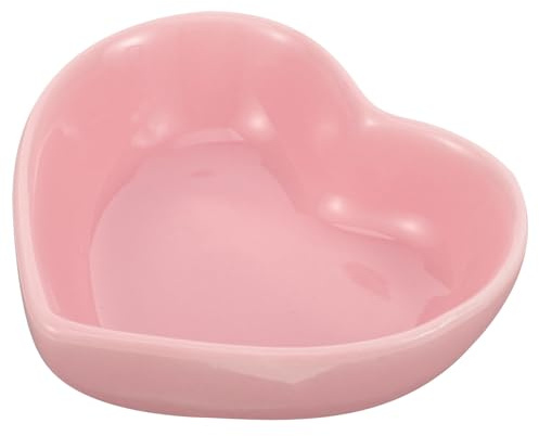 SHINEOFI Gamelle Hamster en Céramique, Bol de Cœur, Antidérapante et Résistante à L’Usure, pour Lapin et Rat, Usage Quotidien