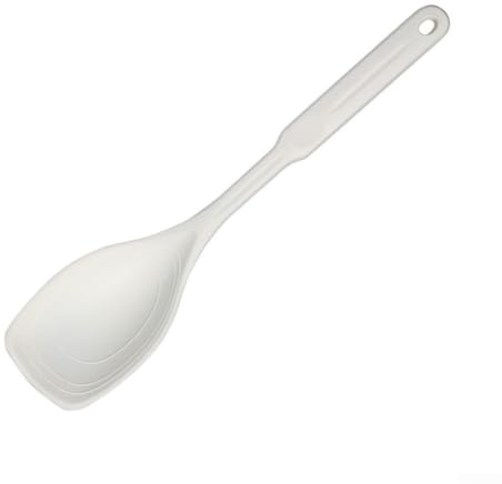 Gdfnmogo Espátula de silicona multiusos para cocinar, resistente al calor hasta 232.2 °C, herramienta de cocina flexible antiarañazos con escala de medición, compatible (blanco)