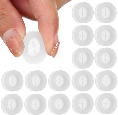 BESPORTBLE Tappi per Fori Cannuccia 20 Pezzi in Silicone Bianco | Diametro Interno 10mm, per Coperchi in Legno e Barattoli, Facile Pulizia e Tenuta Migliorata